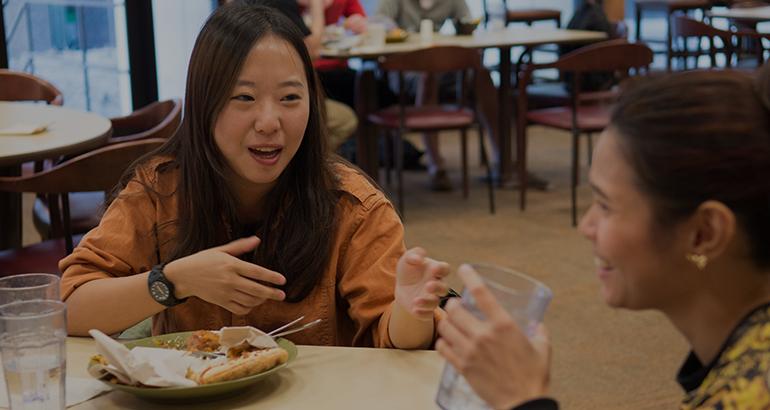 students at dining hall